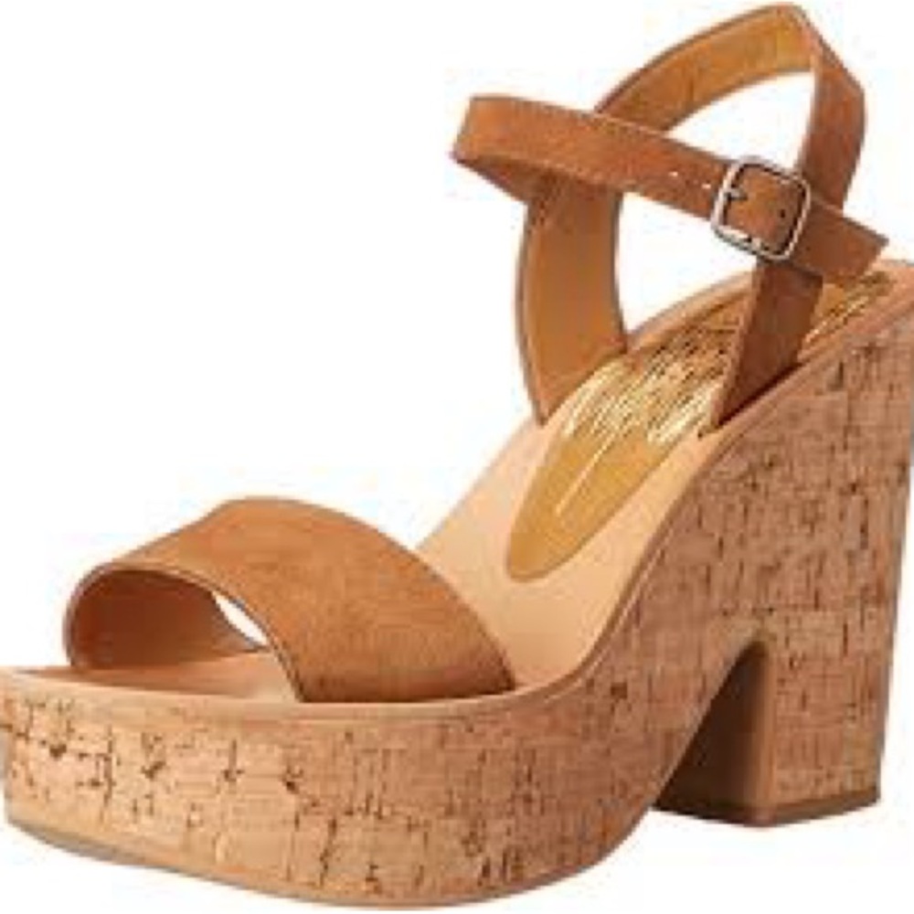 Dolce Vita Brown Platform Cork Block Heel Sandals - Women